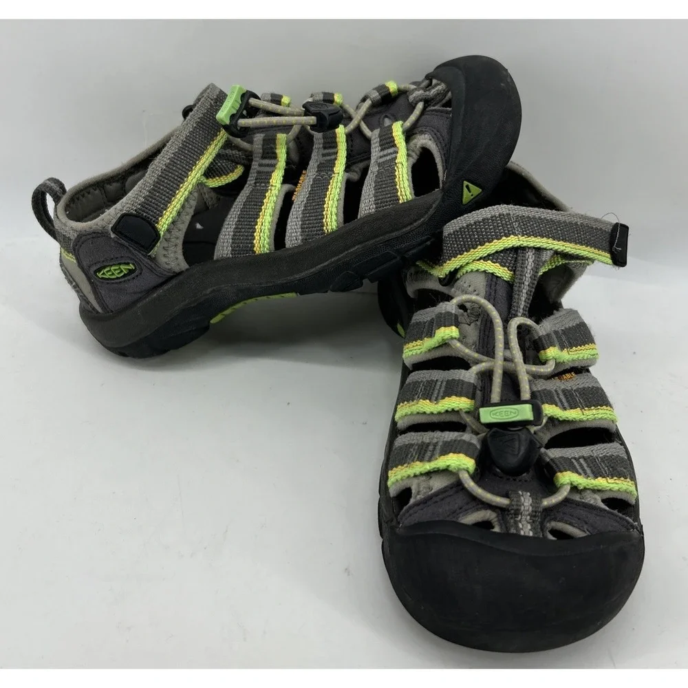 Keen Newport H2 Kids Water Sandals Hiking Shoes Hook And Loop Gray‎ Green Size 1